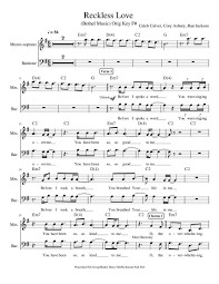 Print And Download In Pdf Or Midi Reckless Love Unison And 2 Part Arrangement For Contemporary Christian Choir Of B Hymn Sheet Music Violin Music Music Chords