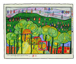 Friedensreich hundertwasser regentag dunkelbunt, der bürgerlich friedrich stowasser hieß, war nicht nur künstler, sondern umweltschützer, architekt und maler zugleich. Hundertwassers Magisch Phantasievolle Welt Im Schloss Britz Facetten Magazin Neukolln