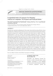 Malaysia is a very tax friendly country. Pdf Longitudinal Study Of Corporate Tax Planning Analysis On Companies Tax Expense And Financial Ratios