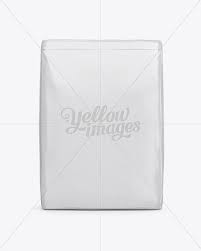 Glossy Paper Bag Mockup Front View In Bag Sack Mockups On Yellow Images Object Mockups Bag Mockup Glossy Paper Paper Bag