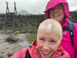 Well done, Edna! Edna Grant You and Ma Hen Biddy💄are amazing for  completing Slieve Muck today. You have one more mountain to climb to  complete the Top 10 Mountains of Mournes. 🎉🥂 #