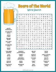 Beer Word Search Free Printable Word Searches Wine Party Theme Kids Word Search
