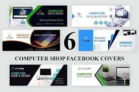Blue minimalistic tech computer banner poster background. Computer Shop Facebook Covers Facebook Cover Facebook Cover Template Photoshop Template Design