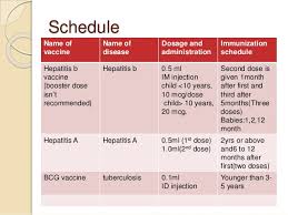 Schedule Of Vaccination Ppt