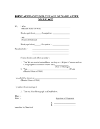 Marriage Affidavit Template Free Printable Documents After Marriage Name Change Marriage