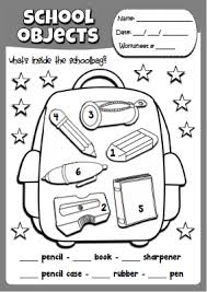 School Objects Dice Activity Sheet English Primary School Primary School Activities English Activities For Kids