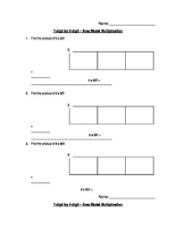 When doing column multiplication, first times the ones, then the tens, then the hundreds. Here Is A Practice Worksheet For 3 Digit X 1 Digit And 4 Digit X 1 Digit Using The Area Model It Area Models Area Model Multiplication Practices Worksheets