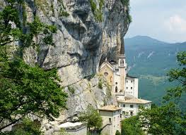Madonna della corona, ferraro di monte baldo, veneto, italy. Madonna Della Corona Sanctuary Near Verona Stunning Cliff Side Church