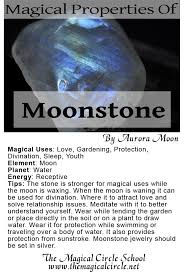 The Magical Properties Of Moonstone Created By Aurora Moon For The Magical Circle School Www Themagicalcircle Ne Healing Rocks Energy Crystals Gemstone Healing