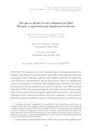 Adiós al voto obligatorio, por salvador del solar. Pdf Por Que Se Aprobo El Voto Voluntario En Chile Razones Y Argumentos Que Impulsaron La Reforma