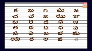 Telugu Alphabets With Pictures Chart Pngline