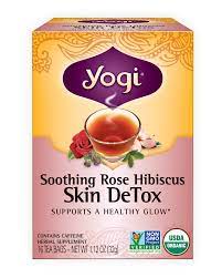 Soothing Rose Hibiscus Skin Detox Tea Yogi Tea Herbal Green Tea Yogi Tea Green Tea Lemon