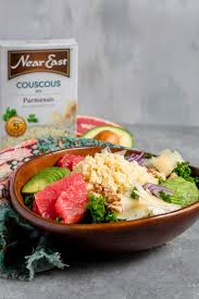 Add 3 cups water and bring to a boil; Near East Couscous Grapefruit Salad Sprinkles Sea Salt