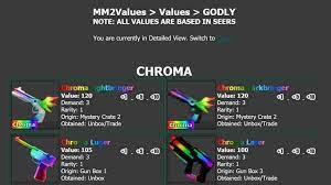 Seer is a godly knife that is used as the base value on many value lists, as it is the least valued godly item in the game. Updated Mm2 Value List 2021
