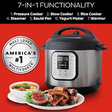 Jan 24, 2018 · 1) do not touch hot surfaces of pressure cooker. Buy Instant Pot Duo 7 In 1 Electric Pressure Cooker Slow Cooker Rice Cooker Steamer Saute Yogurt Maker Sterilizer And Warmer 6 Quart 14 One Touch Programs Online In Turkey B00flywnyq