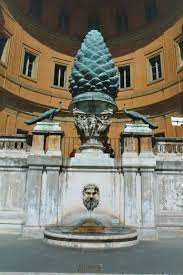 Roman Period Colossal Bronze Pine Cone Inserted Into The Great Niche Of The Cortile Della Pigna Used In Mediaeval Times Stone Sculpture Fountain Dionysus