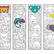 Cute Jungle Animal Bookmarks Pdf Zentangle Coloring Page Coloring Pages Coloring Bookmarks Bookmarks