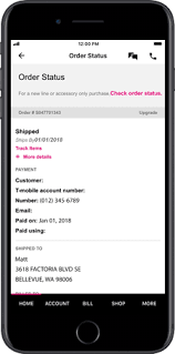 Device And Device Programs - Check Order Status | T-Mobile App (2018) | Ios  | T-Mobile Support