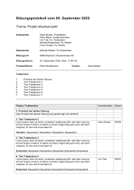More images for muster rapportzettel laden » Protokoll Vorlage Kostenlos Word Excel Briefvorlagen Ch
