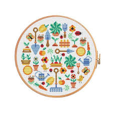 If you've cross stitched before, you likely already know what to look for in a pattern. Sewing Needlecraft Patterns Country House Cottage Watering Can Shovel Pitchfork Rake Vegetables Fruit Flowers Cross Stitch Pattern Garden Sampler Primitive Modern