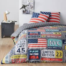 Housse De Couette Pur Coton Happy Travel La Redoute Interieurs La Housse De Couette Happy Travel Plongez Dans L Ambiance Vintage Des Bed Home Interior Design