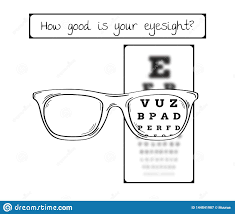 Snellen Chart For Eye Test Sharp And Blurred Stock