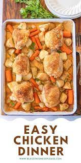 One Pan Roasted Chicken And Veggies Recipe Chicken Dinner Recipes Easy Baked Chicken Easy Chicken Recipes