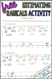 Check Out This Free Estimating Radicals Activity For Middle School Math Students First Estimat Math Centers Middle School Middle School Math Free Math Lessons