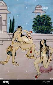 Kama Sutra ; Kamasutra ; Erotic Indian miniature painting 1800 AD ;  Rajasthan ; India ; Asia Stock Photo - Alamy