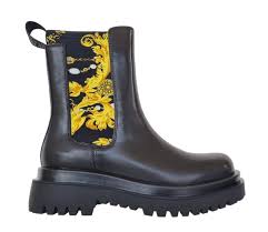 Versace Schuhe Stiefeletten 75VA3S60 DREW schwarzer Kettendruck