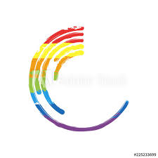 Business Pie Chart Icon Drawing Sign With Lgbt Style Seven