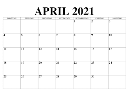 Includes 2021 observances, fun facts & religious holidays: Frei April 2021 Kalender Vorlage Zum Ausdrucken Pdf Excel Word Druckbarer 2021 Kalender