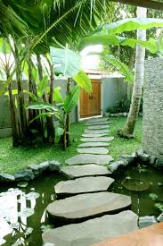 Ubud Villa Jo Designed And Built By Warren And Robbin Entry Stepping Stones Over Lotus Pond Tropical Garden Design Tropical Patio Walkways Paths