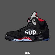 Sup Jordan 5 Sneakers Drawing Shoes Wallpaper Jordans
