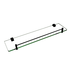 This shelving unit is crafted from metal and features six slatted shelves that are perfect for housing towels and toiletries without catching water. Bathroom Glass Steel Storage Shelf In Black 500mm