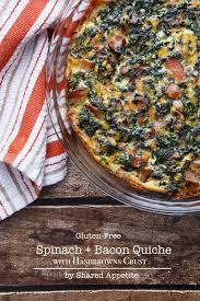 Gluten Free Spinach And Bacon Quiche With Hashbrowns Crust Gluten Free Brunch Brunch Recipes Gluten Free Brunch Recipes