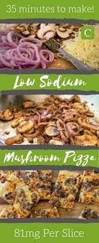 Low Sodium Mushroom Pizza Recipe Only 81mg Per Slice Low Sodium Pizza Low Salt Diet Kidney Friendly Foods