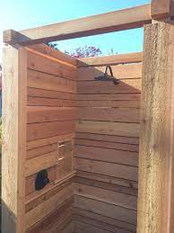 You can sit down and rest while you're having a shower. Shower Bench For Cedar Outdoor Showers Cape Cod Shower Kits Outdoor Shower Enclosure Outdoor Bathrooms Outdoor Baths
