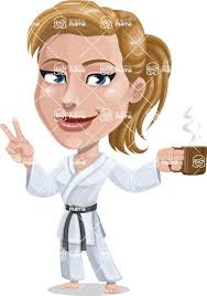 Female Karate Cartoon Vector Character
