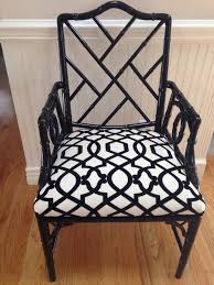 After Hand Painted Black Lacquer With New Upholstery Original Bamboo Chippendale Chair From 1970 Chippendale Chairs Bamboo Chair Sofa Makeover