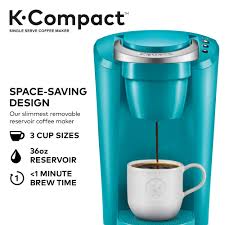 Therefore, dear friends and coffee lovers, i came up with this article on a good quality k cup coffee makers buying guide to shed light on this highly essential yet less talked topic. Keurig K Compact Single Serve K Cup Pod Coffee Maker Turquoise Walmart Com Walmart Com
