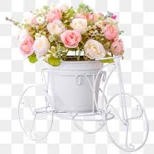 Bouquet On A Flower Pot On Modern White Bike Design Background Beautiful Beauty Png And Psd Rose Clipart Spring Flowers Background White Flower Bouquet