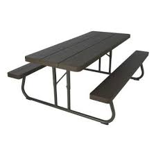 Lifetime Wood Grain Folding Picnic Table 60105 The Home Depot Portable Picnic Table Folding Picnic Table Foldable Picnic Table