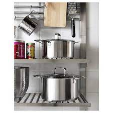 Ikea grundtal stainless steel wall shelf , rail and 15 large hooks set , kitchen storage and organizer set. Kungsfors Stainless Steel Shelf Ikea