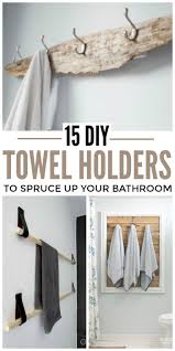 15 Diy Towel Holders To Spruce Up Your Bathroom Towel Holder Diy Diy Towels Hand Towels Bathroom