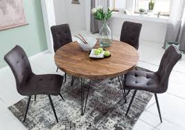 Esszimmertisch Rund 120 Cm Aus Sheesham Massivholz Und Metall Esszimmertisch Esstisch Kuche Tisch