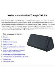 If there is an issue when connecting please move your. Oontz Angle 3 Manual Pdf Download Manualslib