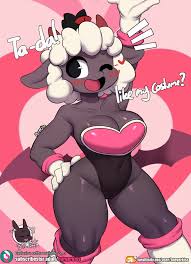 202265 - suggestive, artist:burgerkiss, lamb (cult of the lamb), narinder ( cult of the lamb), rouge the bat (sonic), bovid, caprine, domestic sheep,  mammal, sheep, anthro, cult of the lamb, sega, sonic the