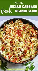 Indian Style Raw Cabbage Peanut Slaw Makes A Great Accompaniment To Any Meal One Of My Favorite Summer Salads Raw Cabbage Indian Salads Healthy Salad Recipes