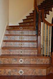Tile Stair Risers With Oak Treads Tile Stairs Stairs Home